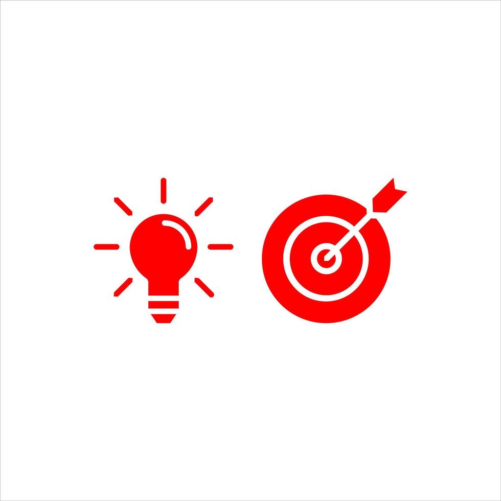 Ziel- und Glühbirnenvektorelement des digitalen Marketings vektor