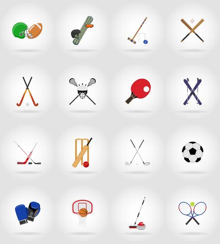 sportutrustning platt ikoner illustration vektor