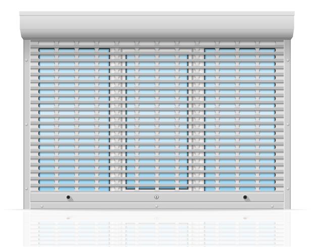 Kunststofffenster hinter Metall perforierte Rollläden Vektor-Illustration vektor