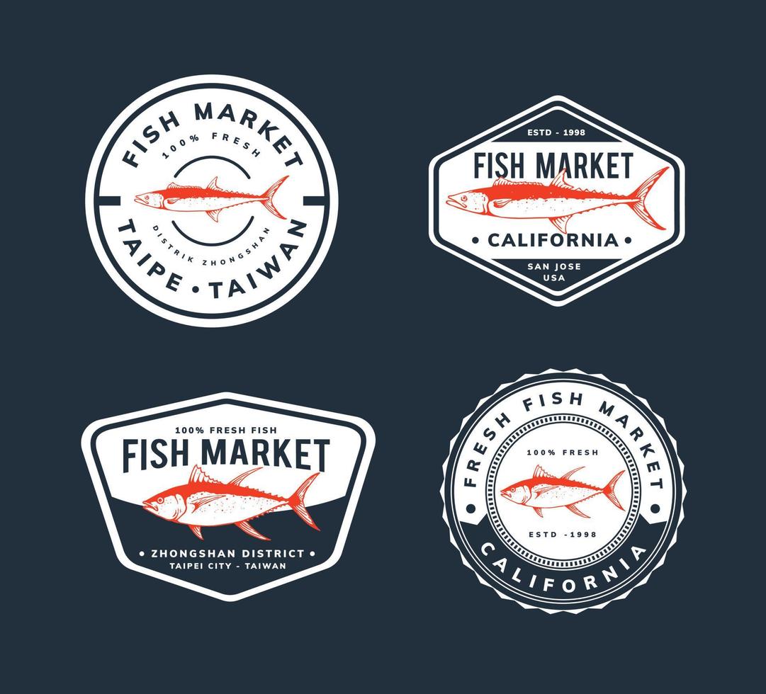 Fischmarkt-Logo-Vorlagendesign vektor
