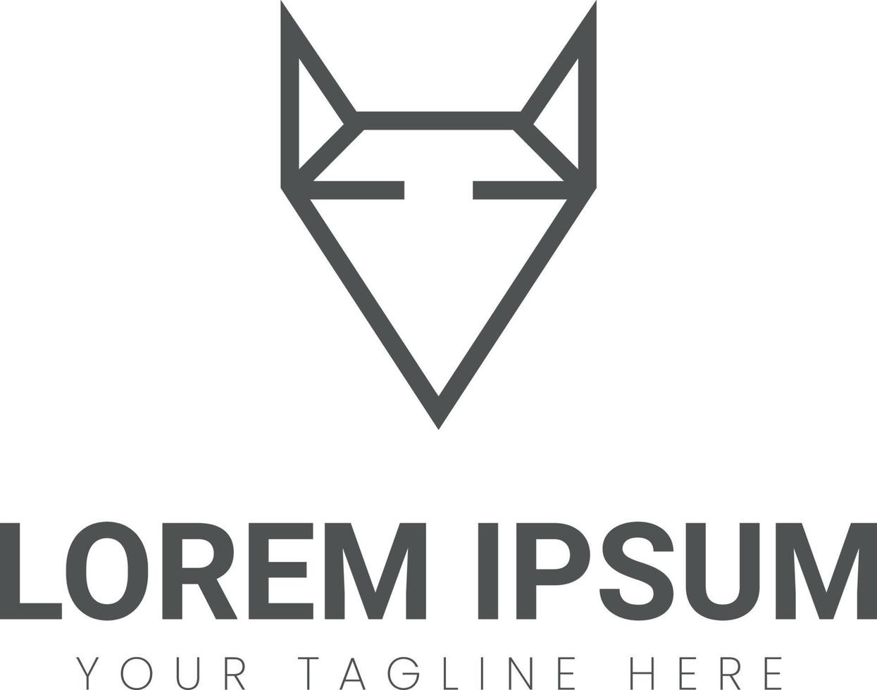 minimal fox logotyp design vektor