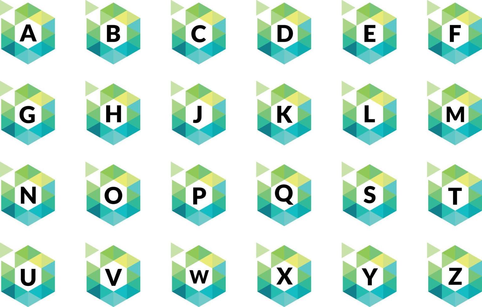 abstraktes Buchstabenzeichen-Logo-Design-Set vektor
