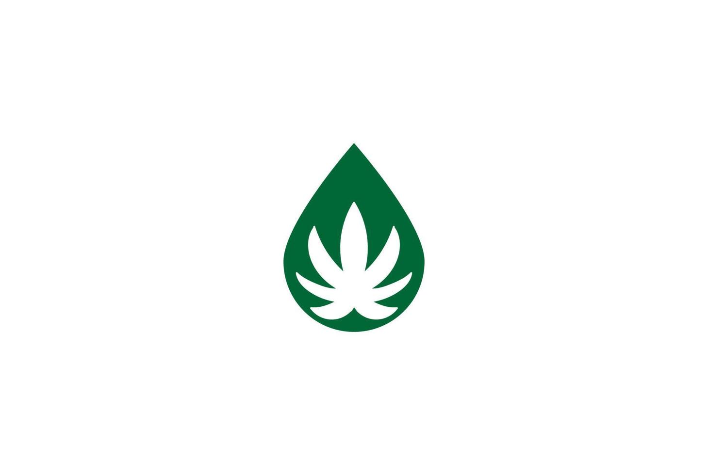 Cannabis Ganja Marihuana Blatt Hanf cbd Öltropfenextrakt Logo Design Vektor