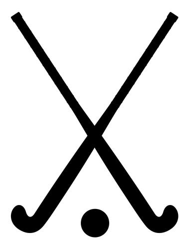 Feldhockey-Ausrüstung schwarze Kontur Silhouette Vektor-Illustration vektor