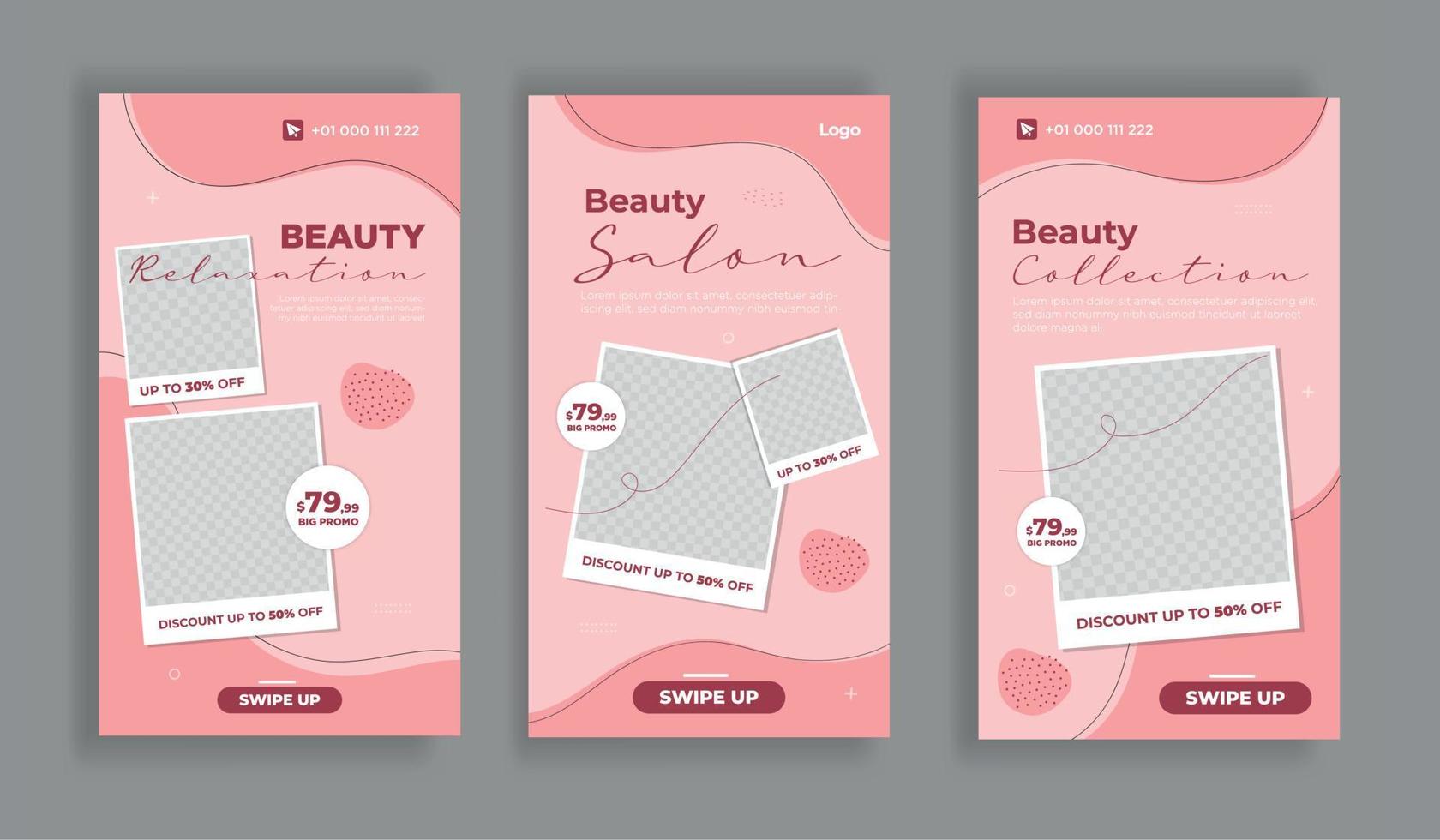 Beauty Center Make-up Social Media Storys Design vektor