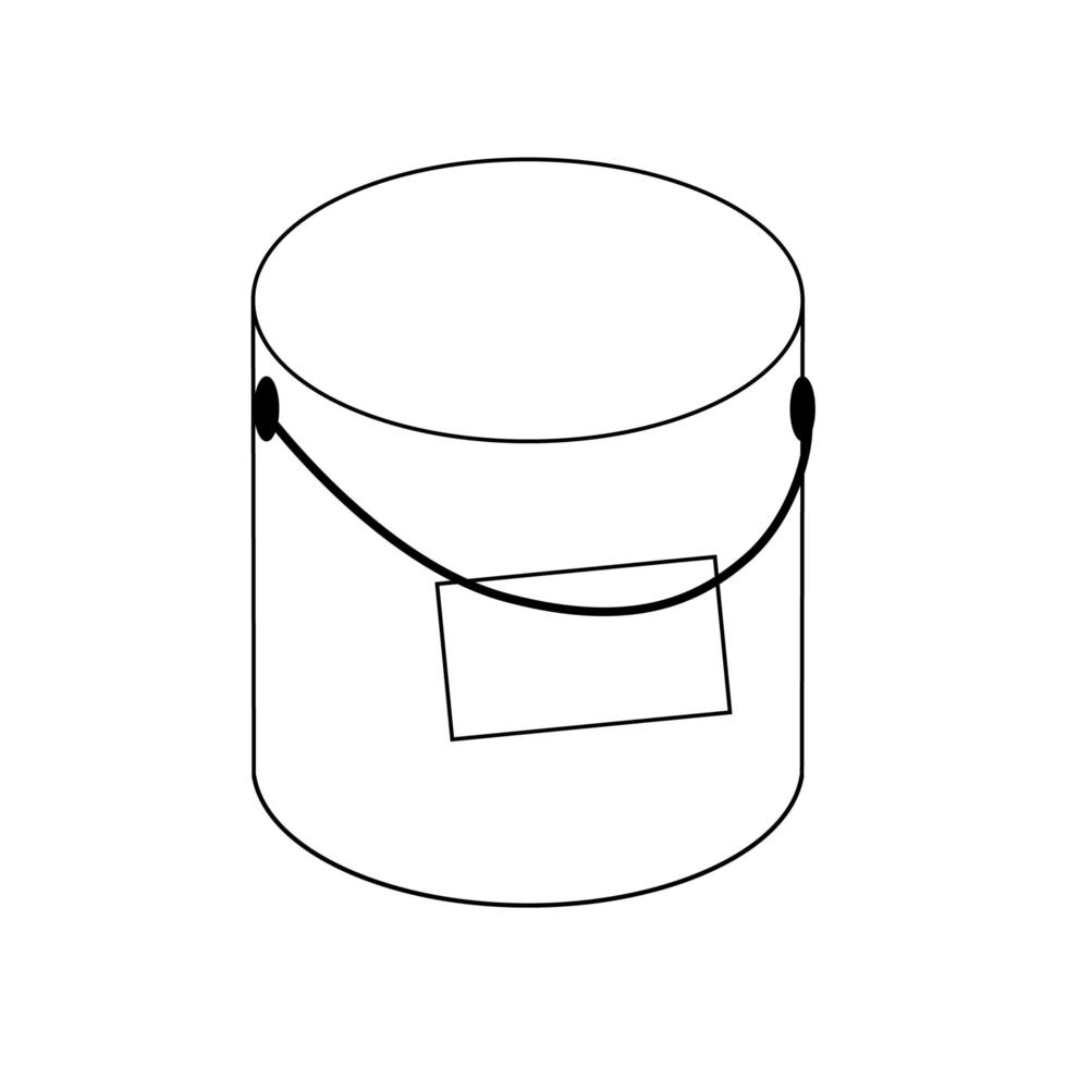 Farbeimer Symbol Leitung. Illustration für das Reparaturthema, Doodle-Stil vektor