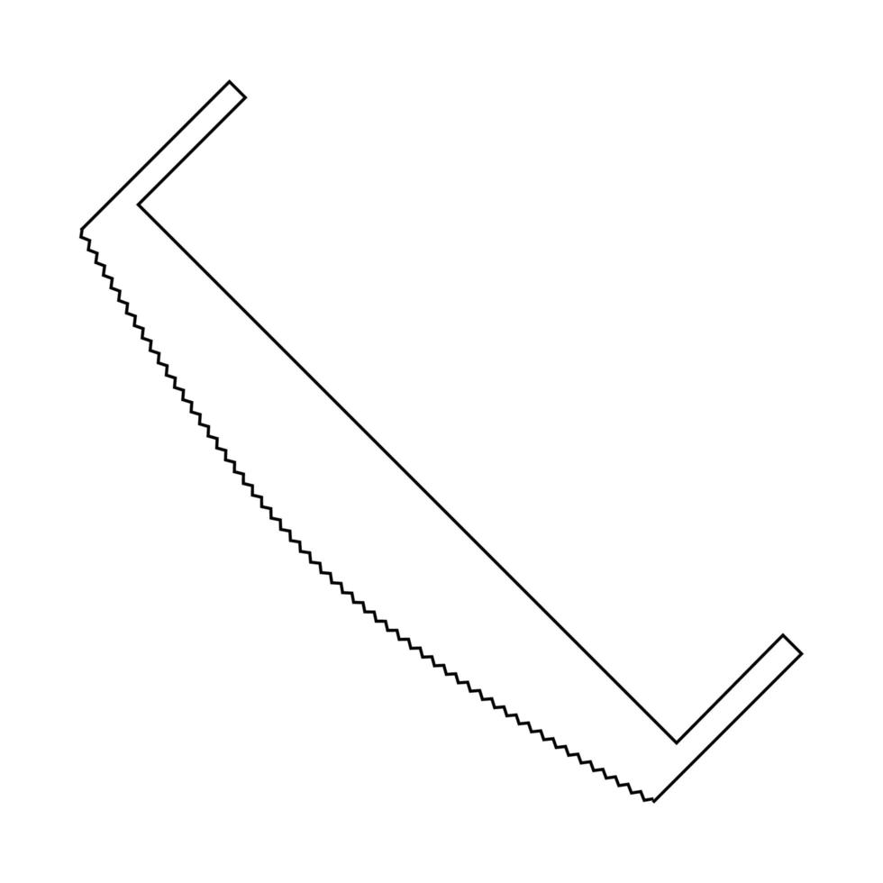 Sägeliniensymbol. Illustration für das Reparaturthema, Doodle-Stil vektor