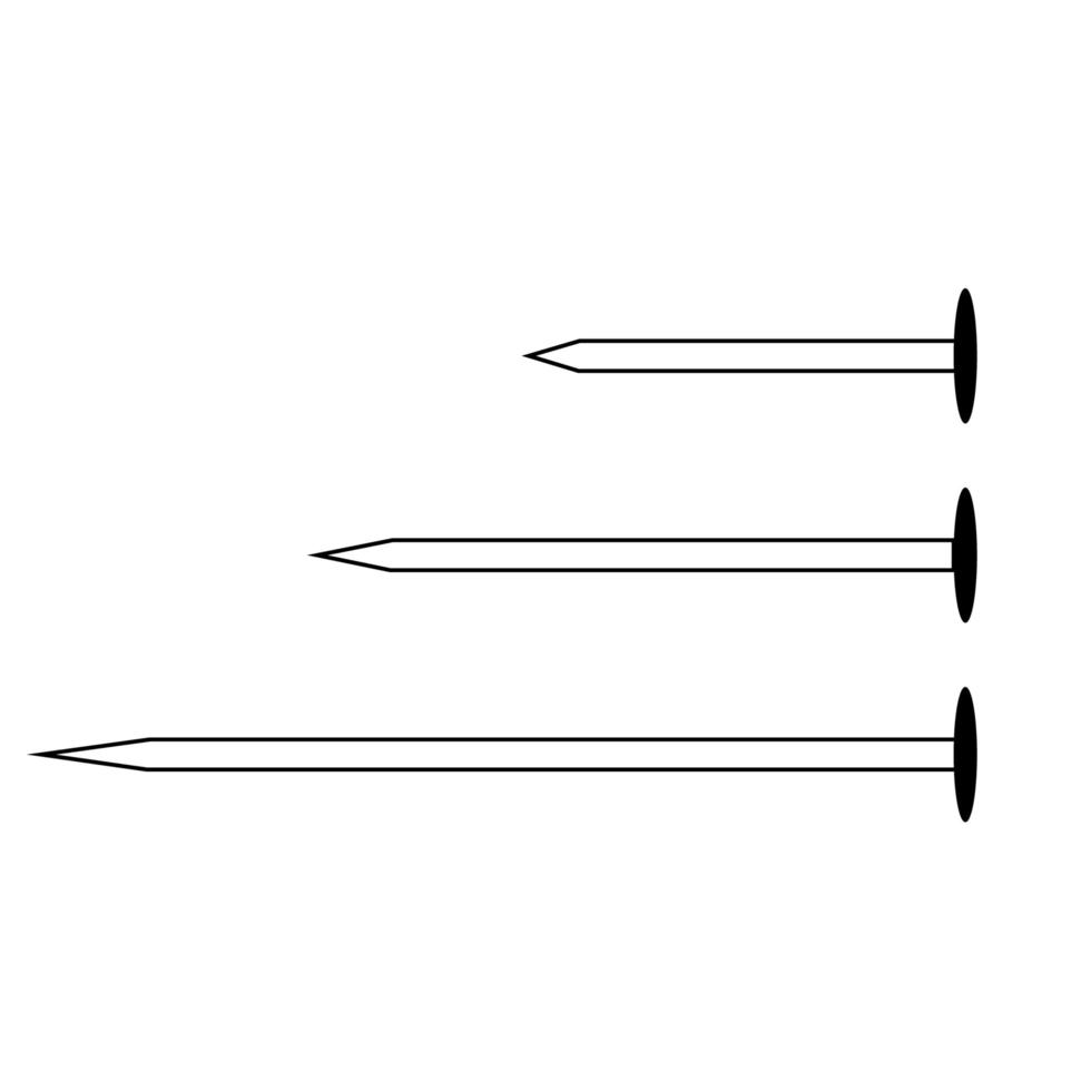 Symbol für die Nagellinie. Illustration für das Reparaturthema, Doodle-Stil vektor