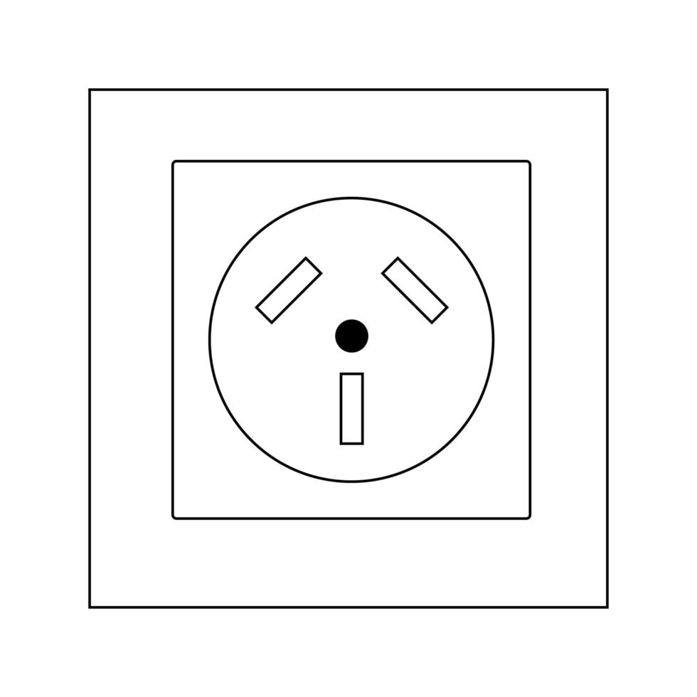 Symbol für die Steckdosenleiste. Illustration für das Reparaturthema, Doodle-Stil vektor