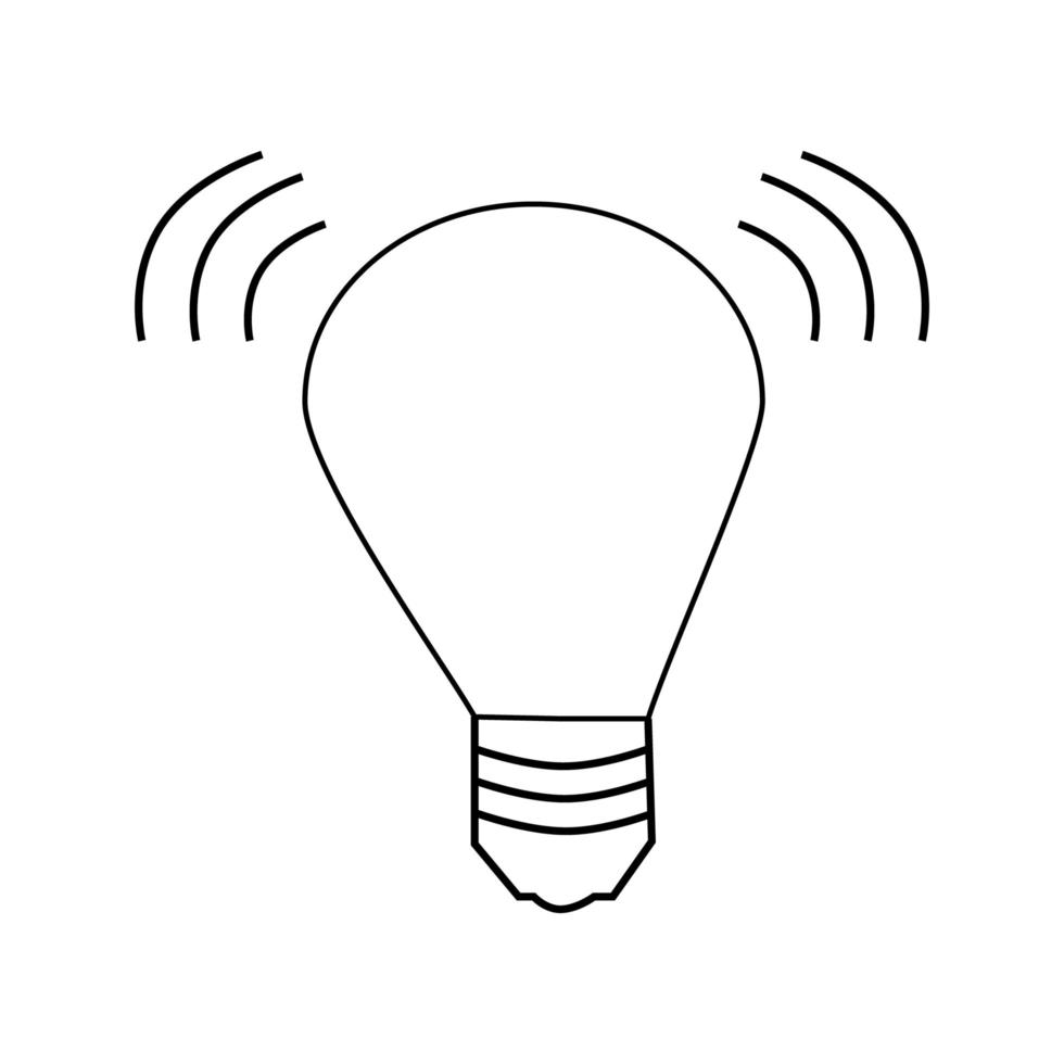 glödlampa linje ikon. illustration för reparationstema, doodle stil vektor