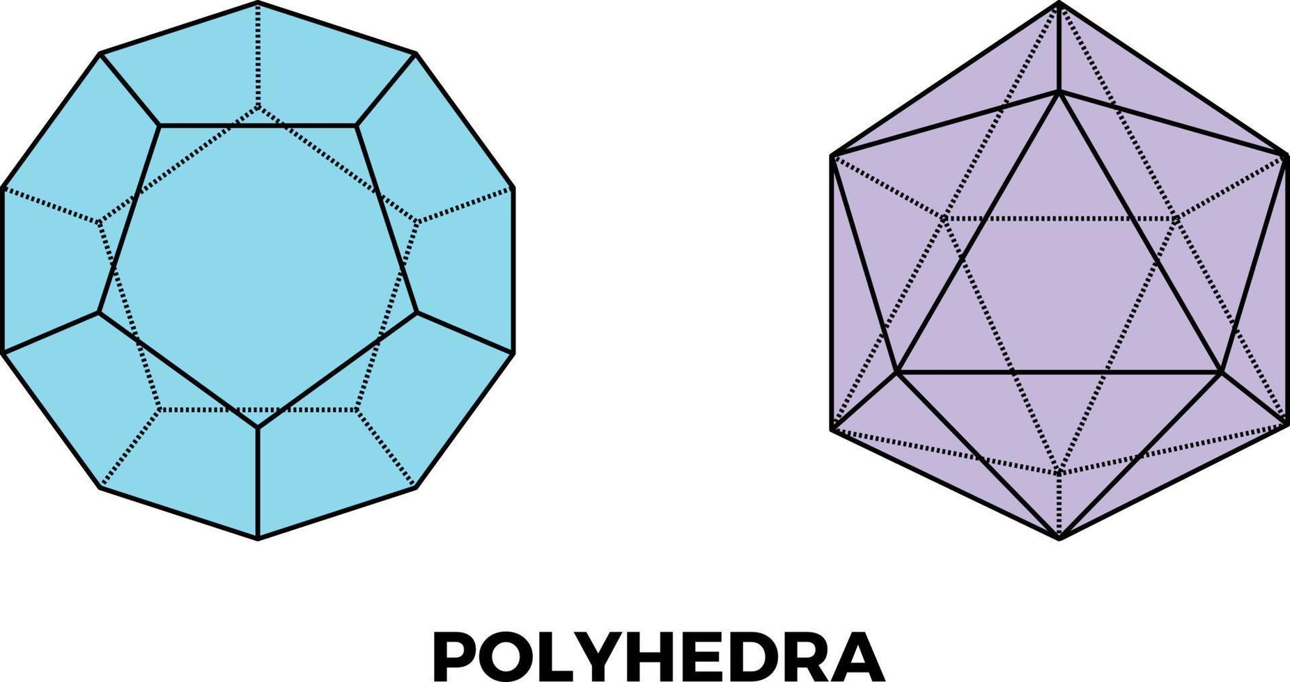 mathematisches Bild. Geometrie-Form-3D-Symbol. Polyeder. Vektor-Illustration vektor