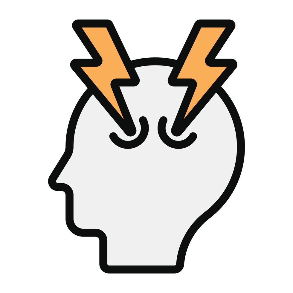 ein Icon-Design der mentalen Energie im flachen Stil, Gehirnleistung vektor