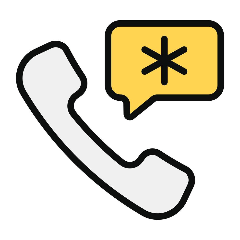 Notruf flach Symbol, medizinische Hotline vektor