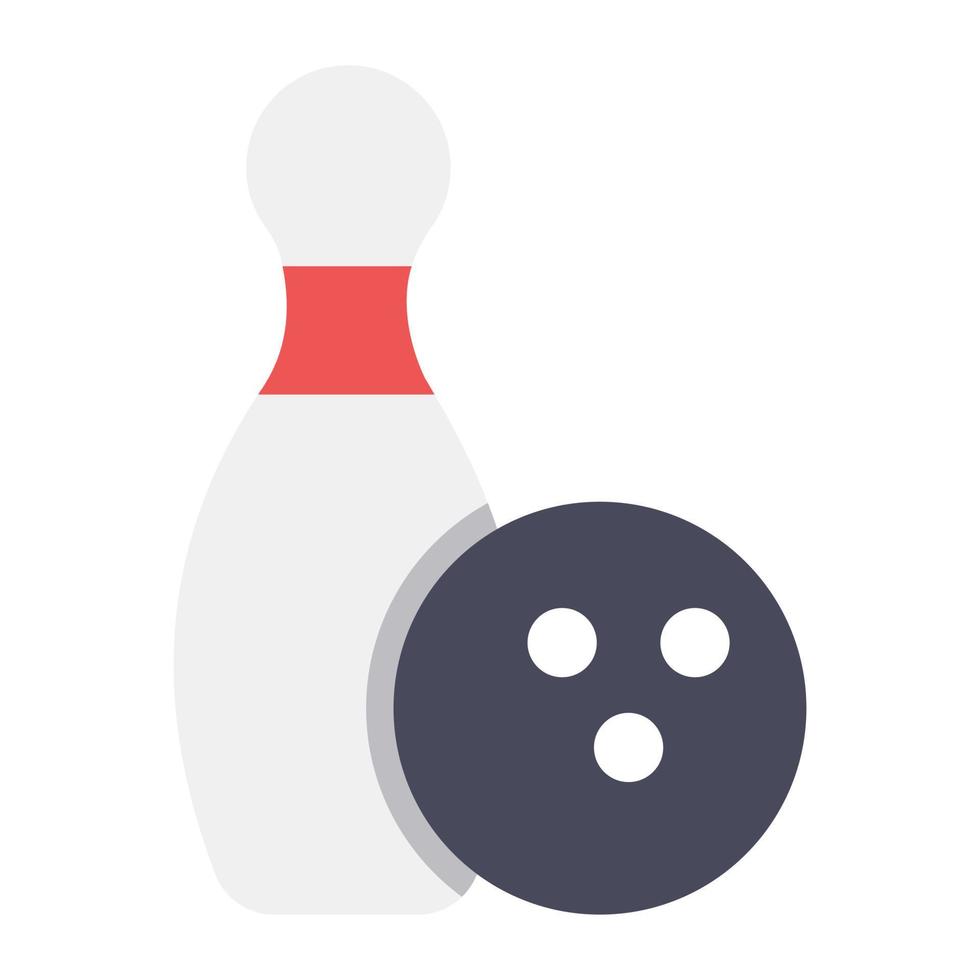 Bowling-Symbol, Pins im bearbeitbaren Stil treffen vektor