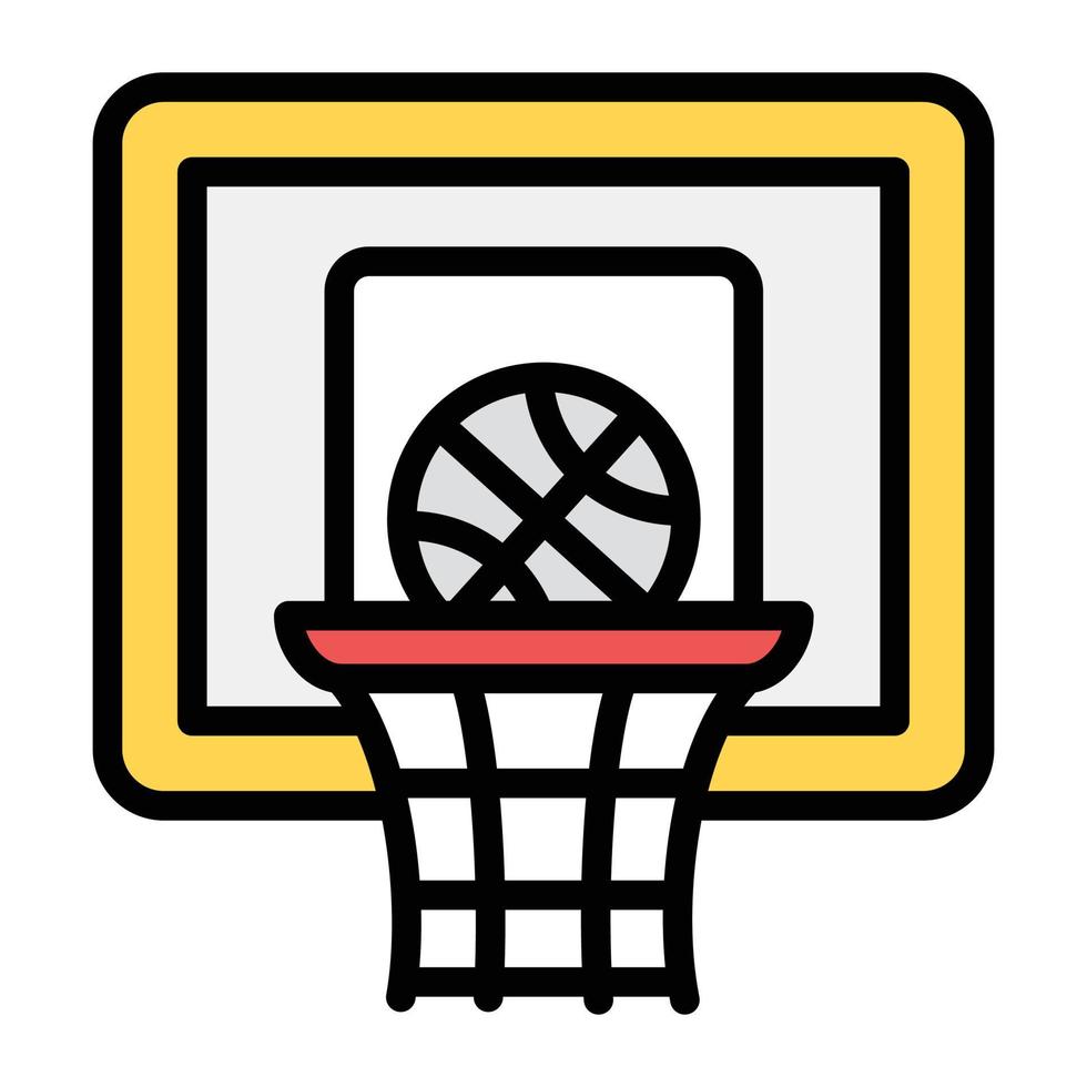 Basketballkorb-Symbol im flachen Design, Basketball-Felgen-Vektor vektor