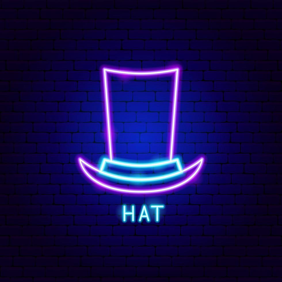 hatt neon etikett vektor