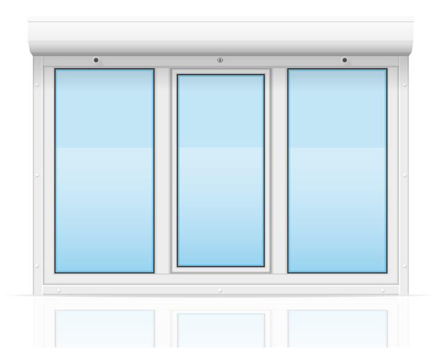 Plastikfenster mit Rollladen-Vektorillustration vektor