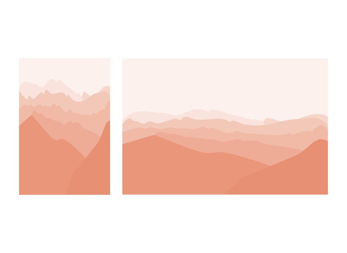 Fantasie zum Thema Morgenlandschaft, Sonnenaufgang in den Bergen, Panoramablick, Vektorillustration vektor