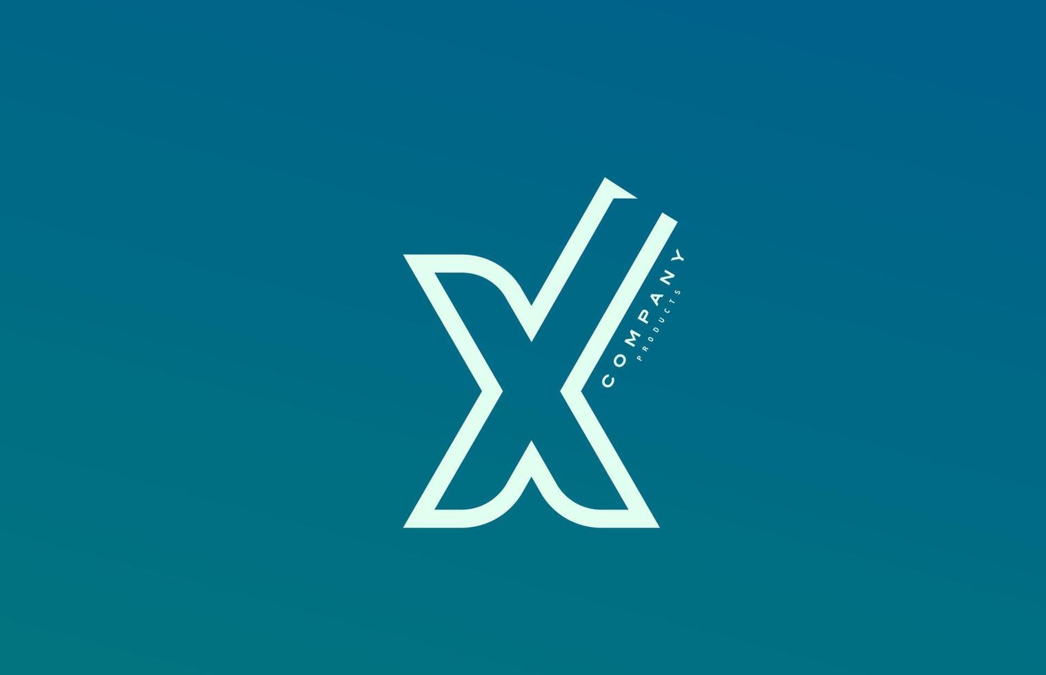 blå vit x alfabetet bokstavslogotyp ikon med linje. design för företag och företag vektor