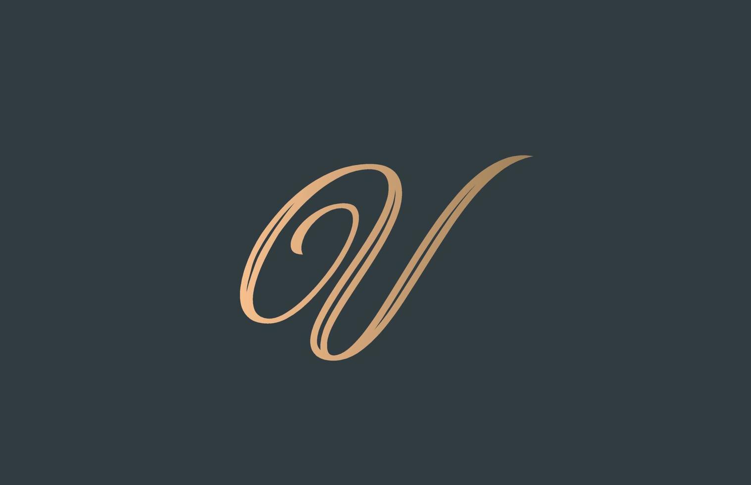 gul grön kalligrafi v alfabetet bokstaven logotyp ikon. elegant design för företag och företag vektor