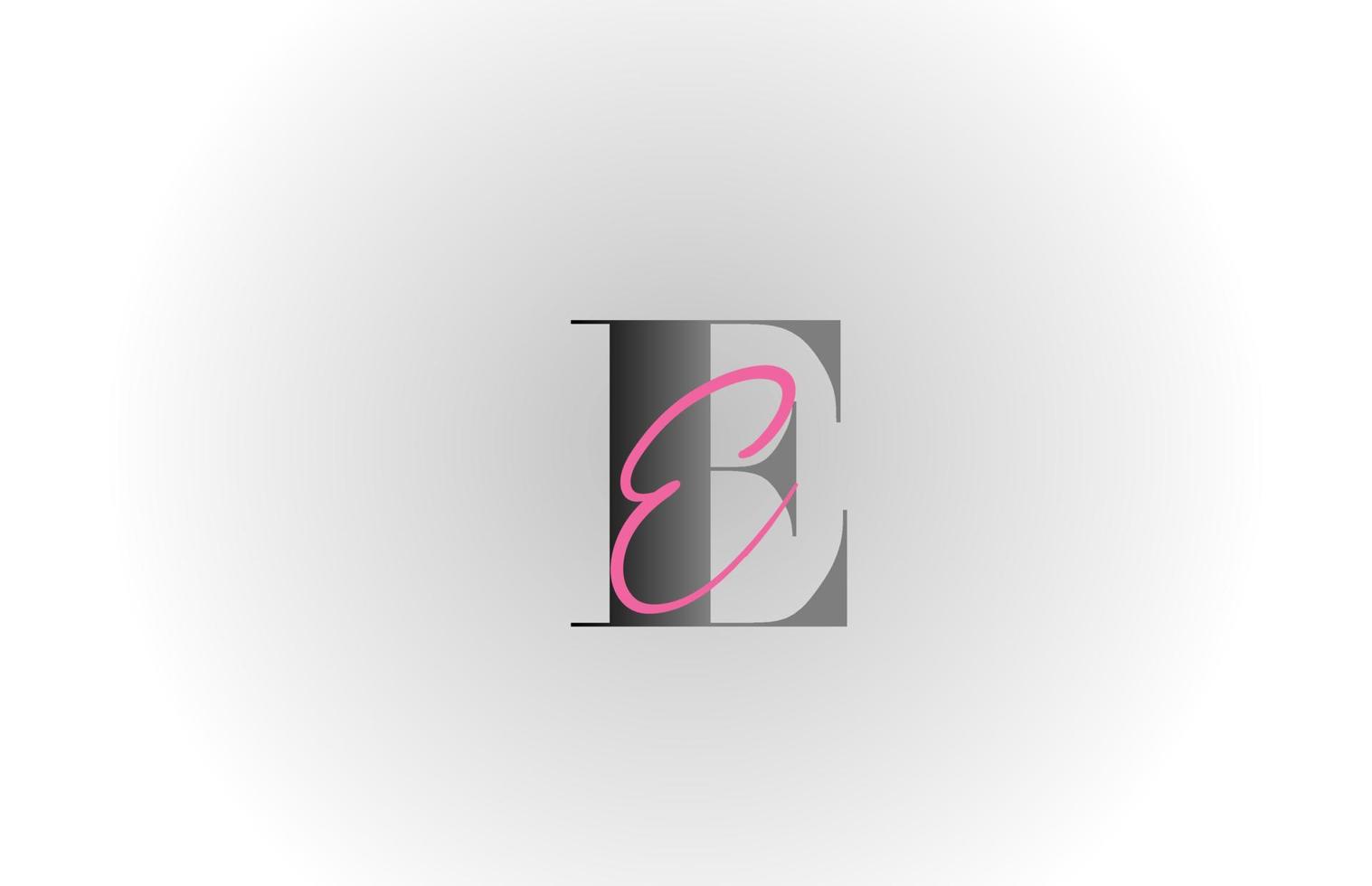 grå rosa e alfabetet bokstavslogotypikon. kreativ design för företag och företag vektor