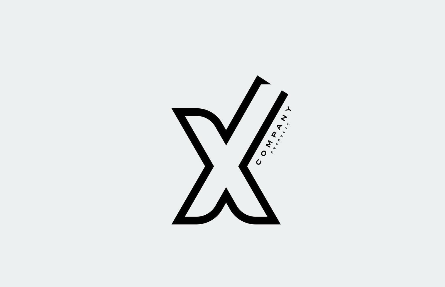 x alfabetet bokstaven logotyp ikon med linje. design för företag och företag vektor