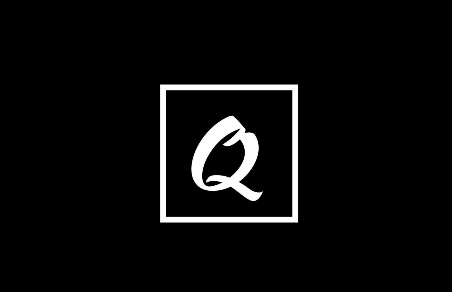 Schwarzes und weißes q-Alphabet-Brief-Logo-Symbol. einfaches quadratisches Design für Unternehmen und Unternehmen vektor