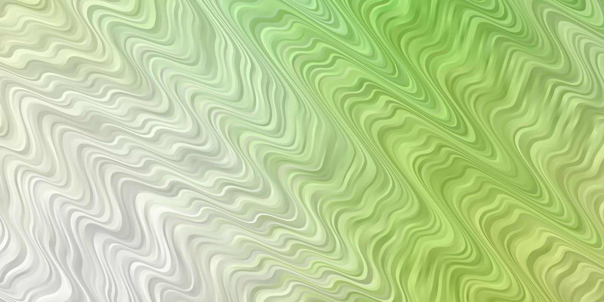 hellgrüner Vektorhintergrund mit gebogenen Linien. vektor