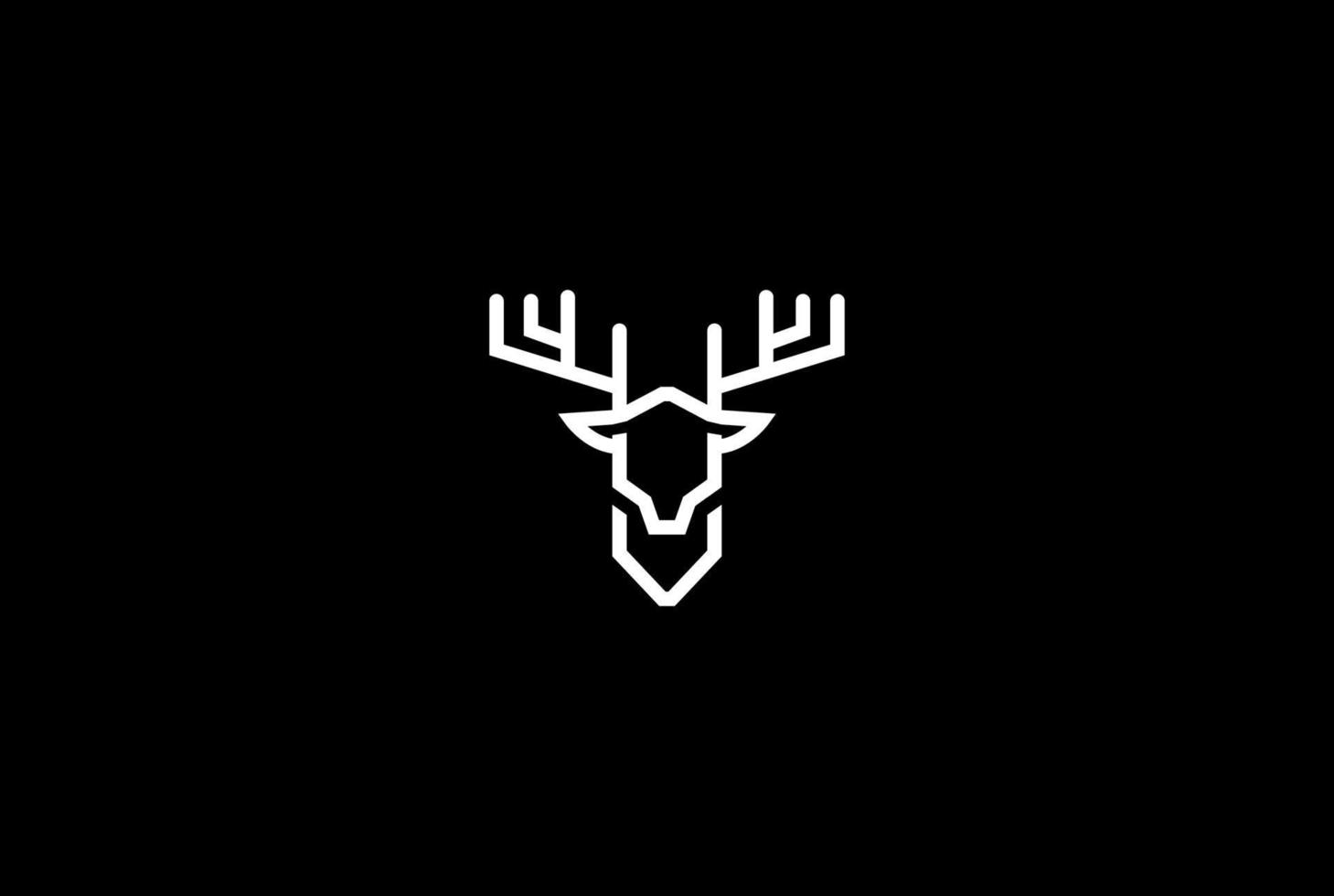 minimalistiska hjorthorn monogram linje kontur logo design vektor