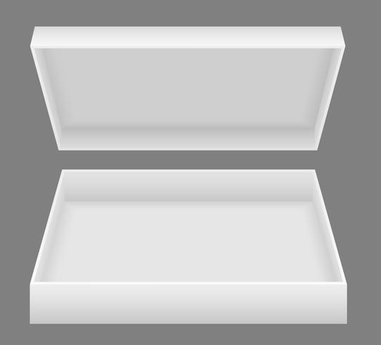 vit öppen förpackningslåda vektor illustration