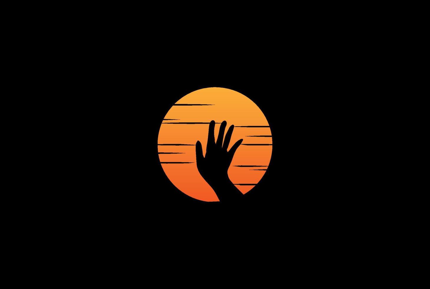 Sonnenuntergang Sonnenaufgang Hand Traum Hoffnung Logo Design Vektor