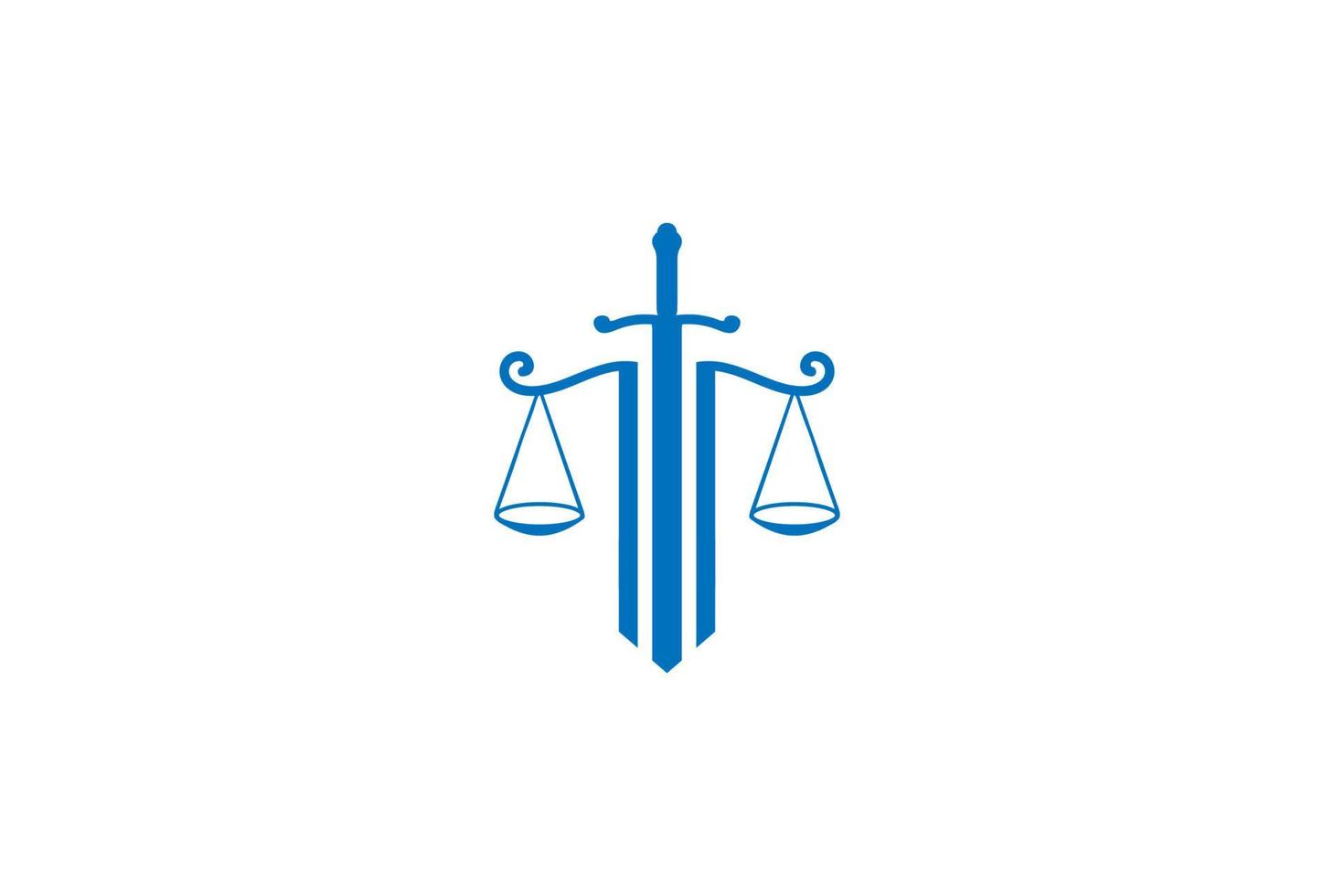 einfache minimalistische Schwertklinge mit Skala für Anwaltsjustizgesetz-Logo-Design-Vektor vektor