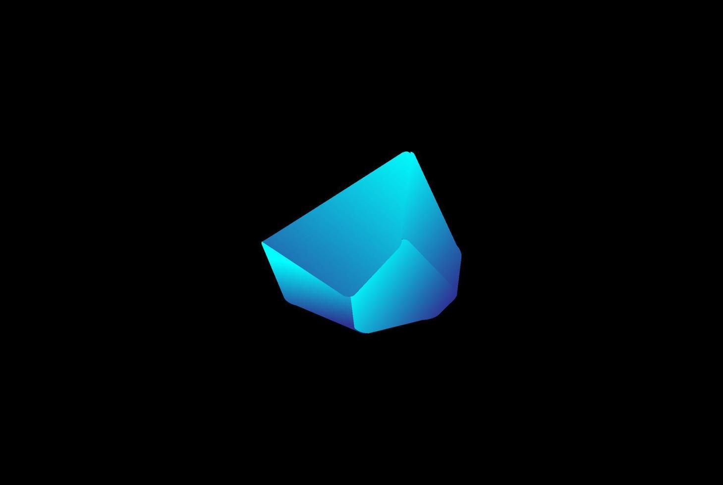 färgglada moderna 3d blå diamant kristall pärla sten rock logotyp design vektor