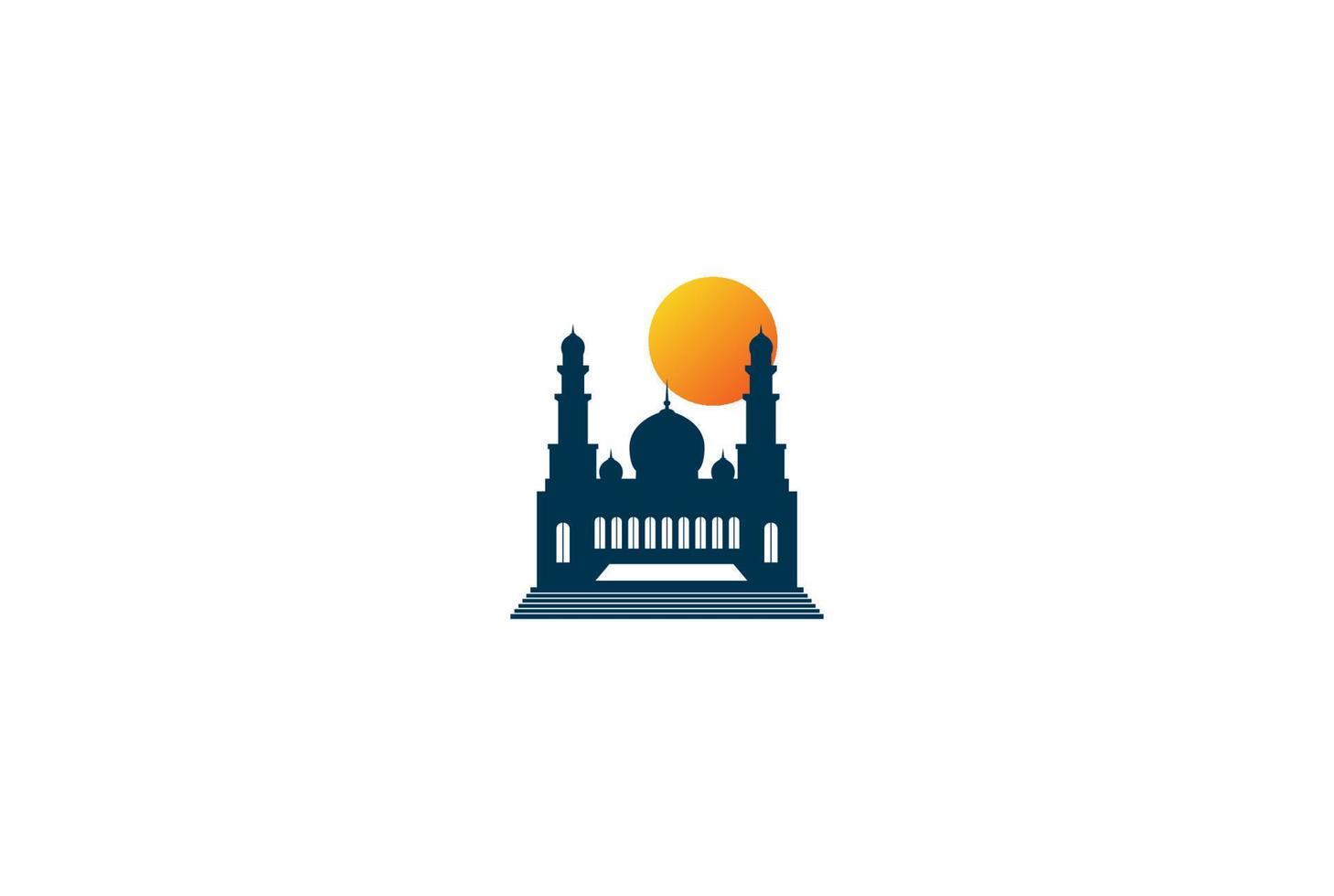 einfacher minimalistischer islamischer moschee-logo-designvektor vektor