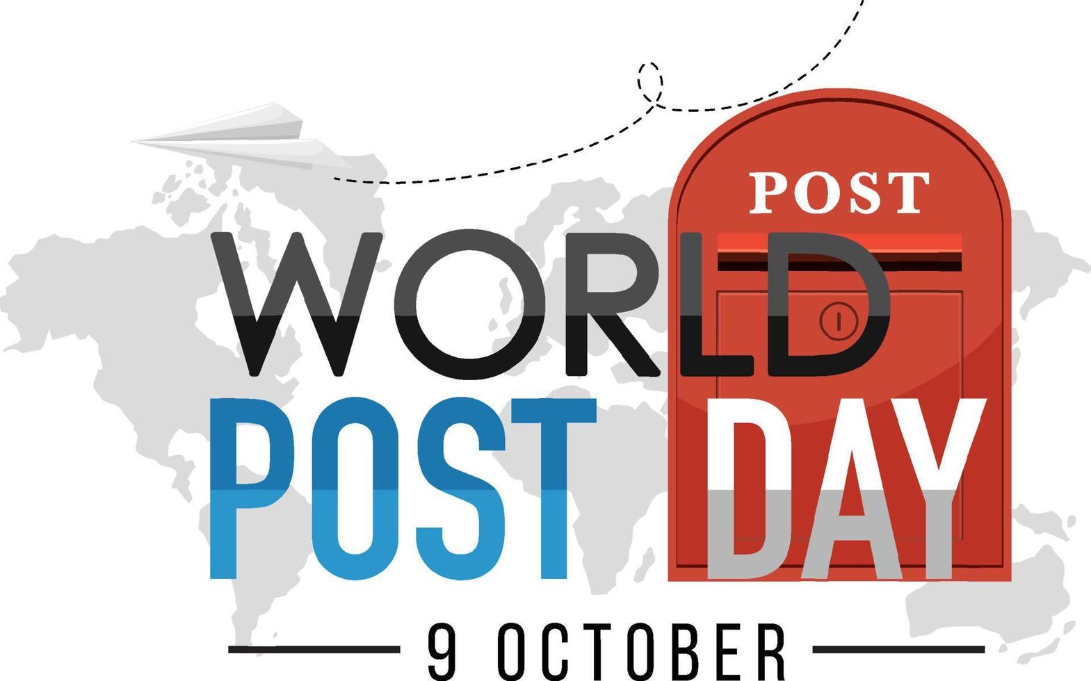 World Post Day banner med en postlådor vektor