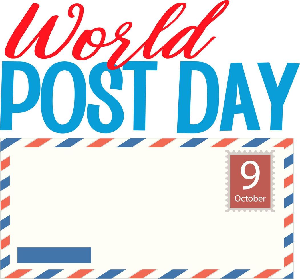 World Post Day banner med ett kuvert vektor