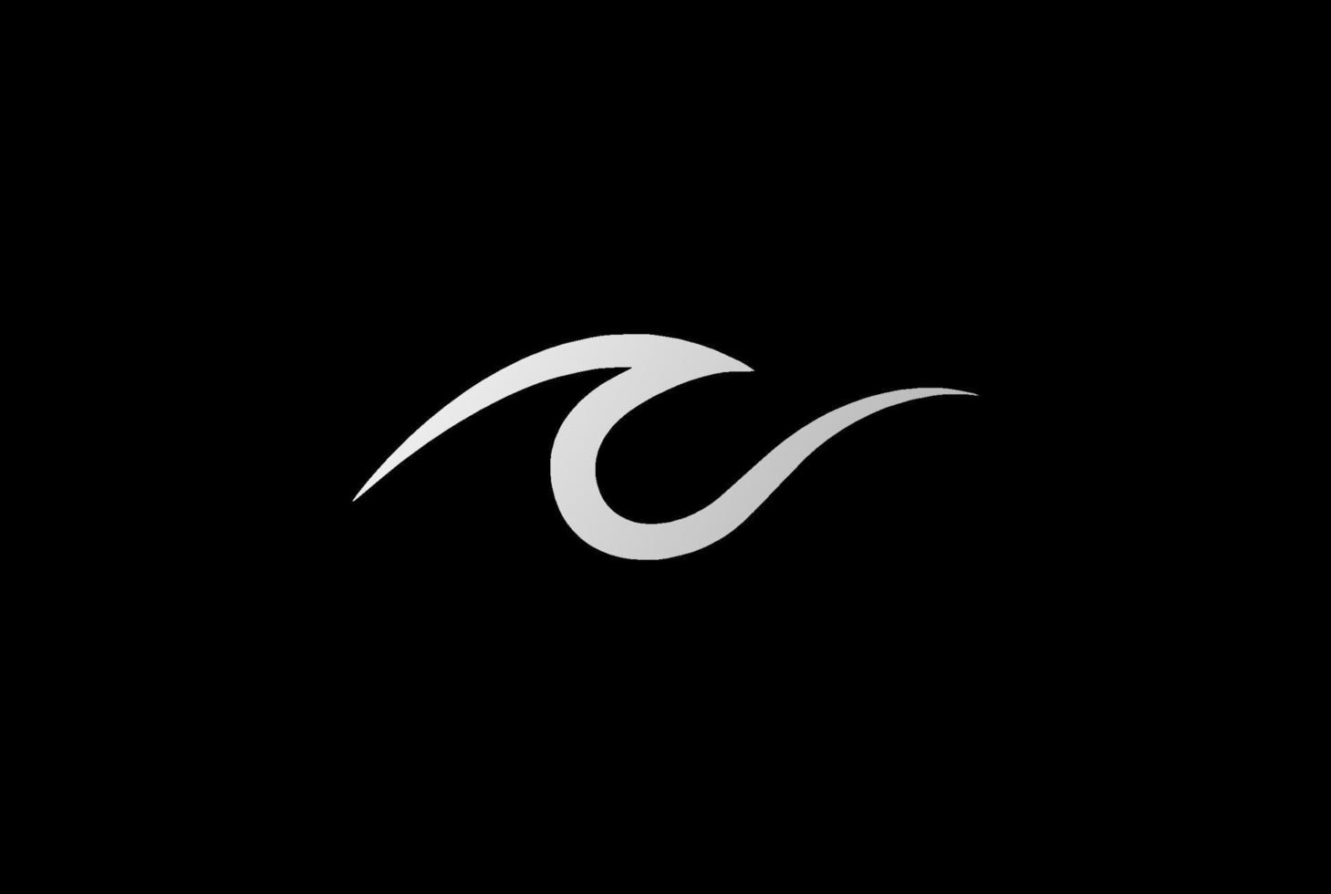moderne einfache minimalistische Welle für Surfsportbekleidung Logo-Design-Vektor vektor