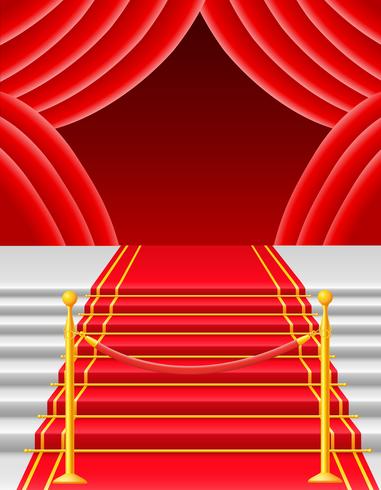 Roter Teppich mit Drehkreuzvektorillustration vektor