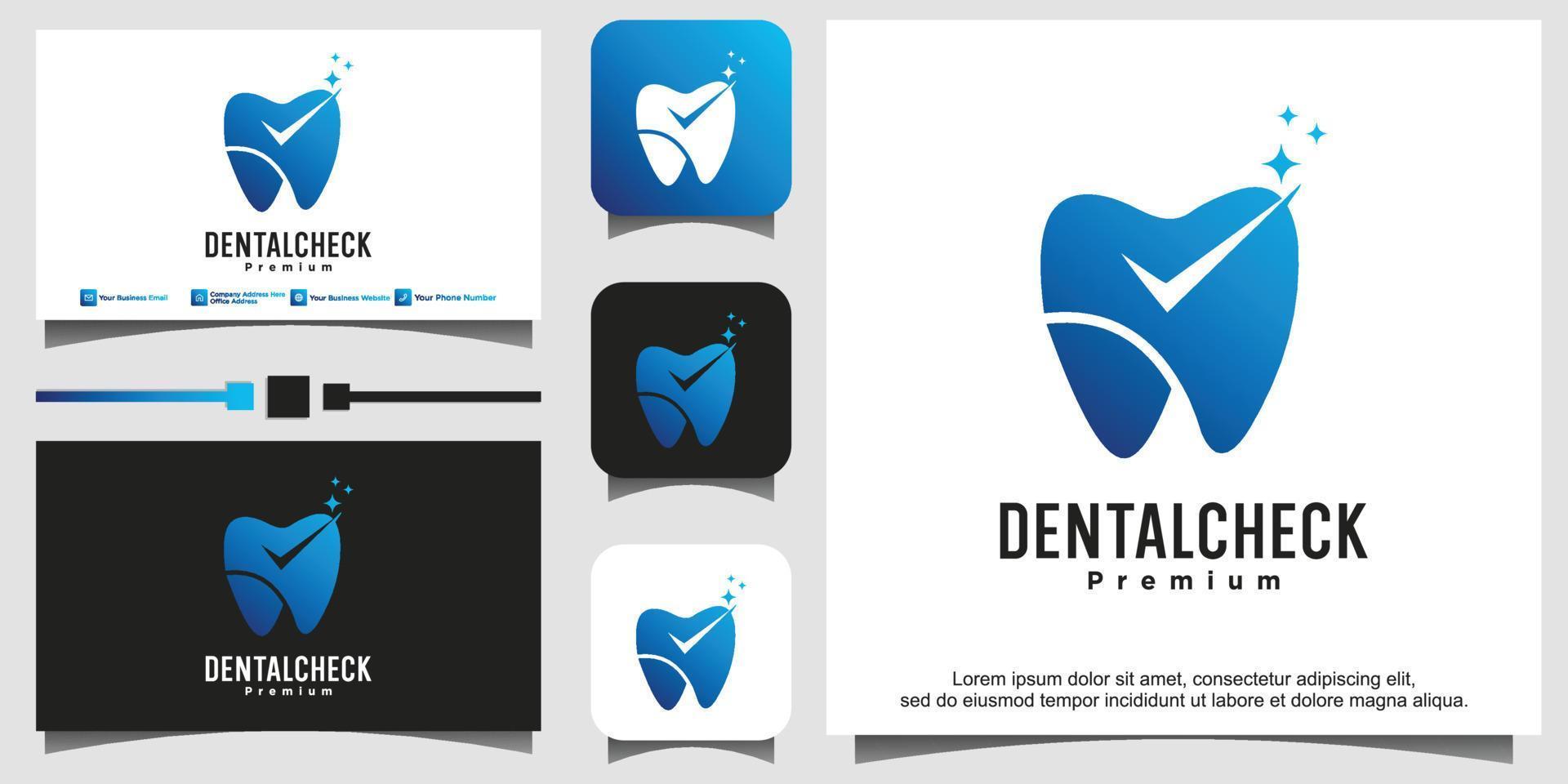 dental check logotyp formgivningsmall vektor