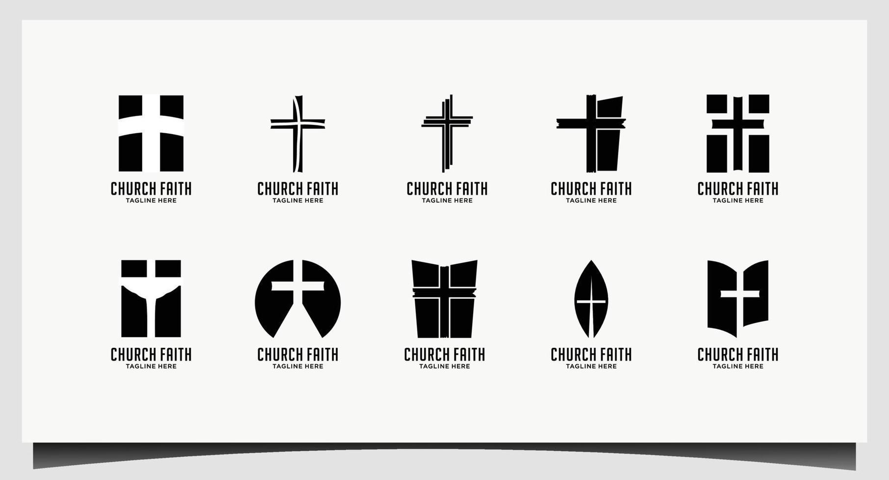 Kirchenlogo. christliche oder katholische Symbole. Kreuzsymbol des Heiligen Geistes vektor