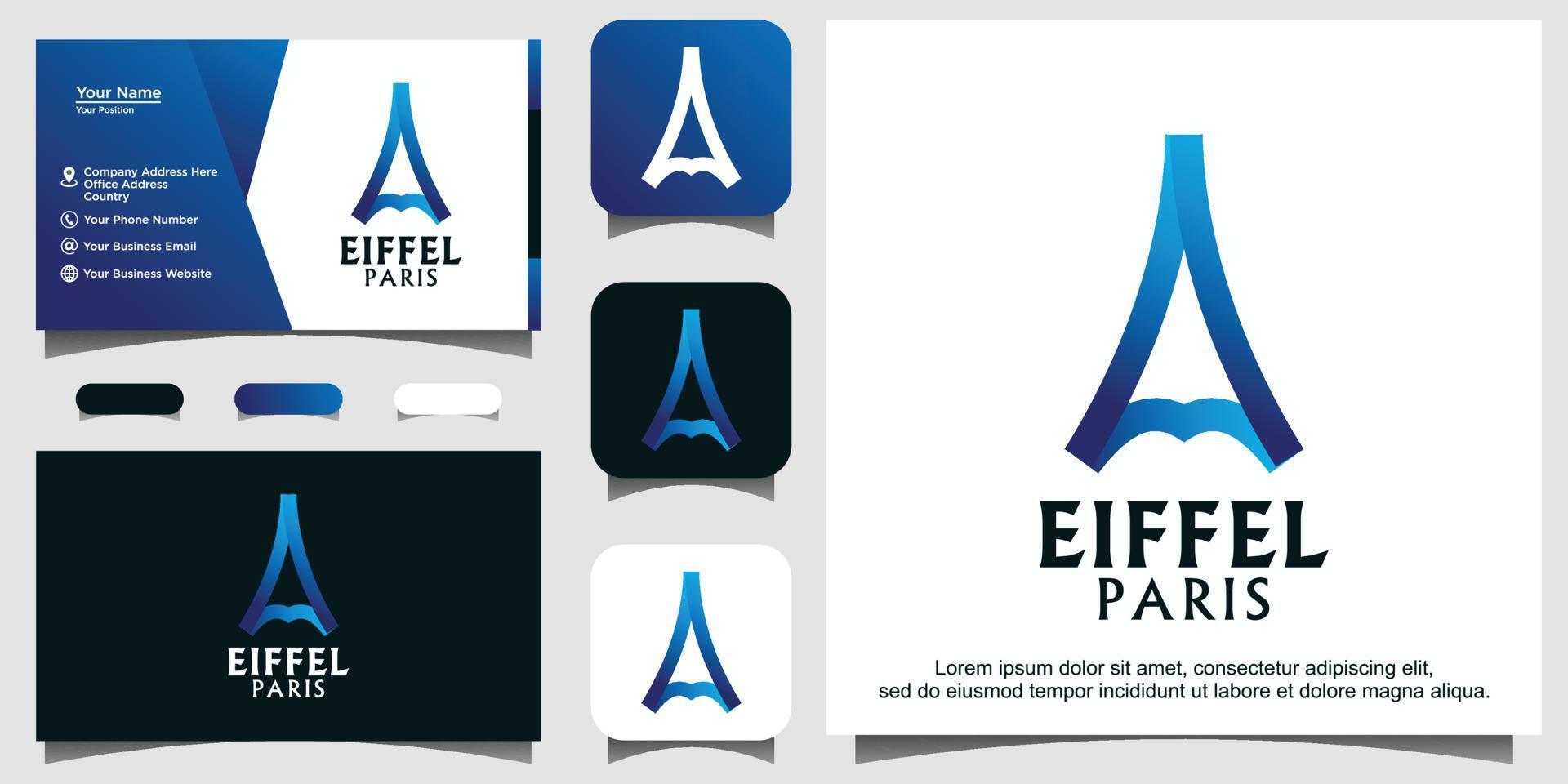 eiffel paris logo design vektor