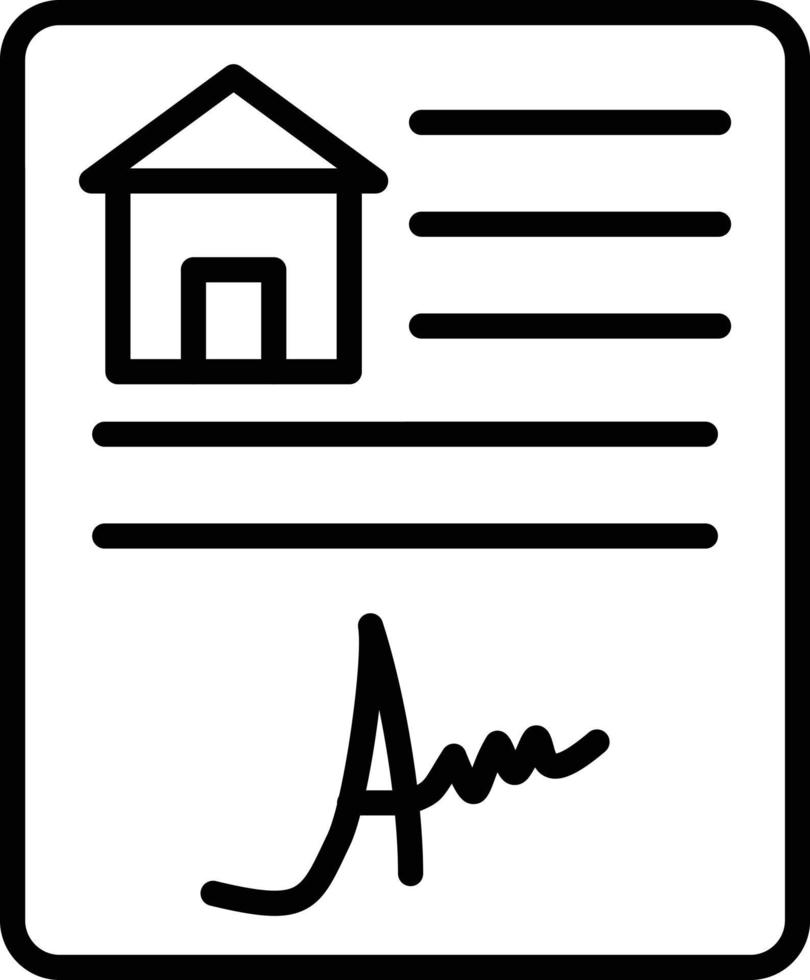 Hausvertrag Icon-Stil vektor