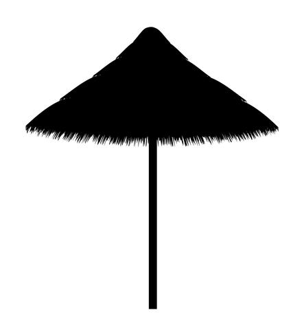 strand paraply gjord för skugga svart kontur silhuett vektor illustration