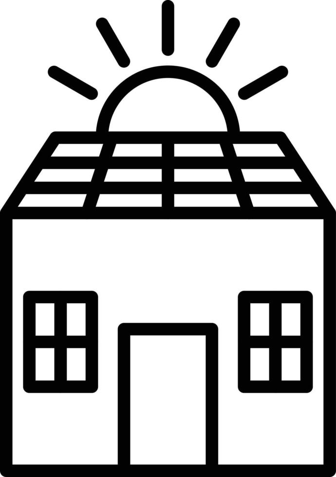 solar hus ikon stil vektor