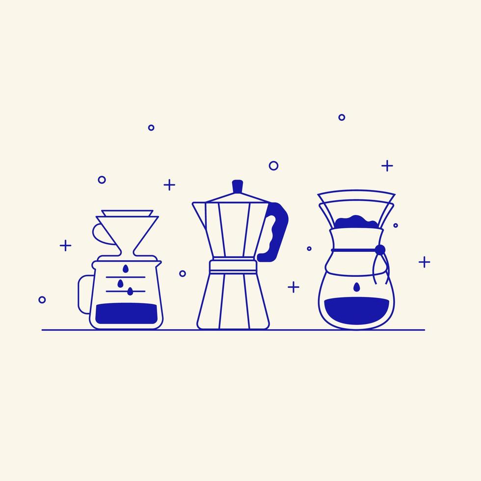 Vektor-Illustration, wie man Kaffee macht. mit Hintergrund isoliert. vektor