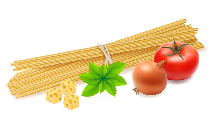 Pasta mit Gemüse-Vektor-Illustration vektor