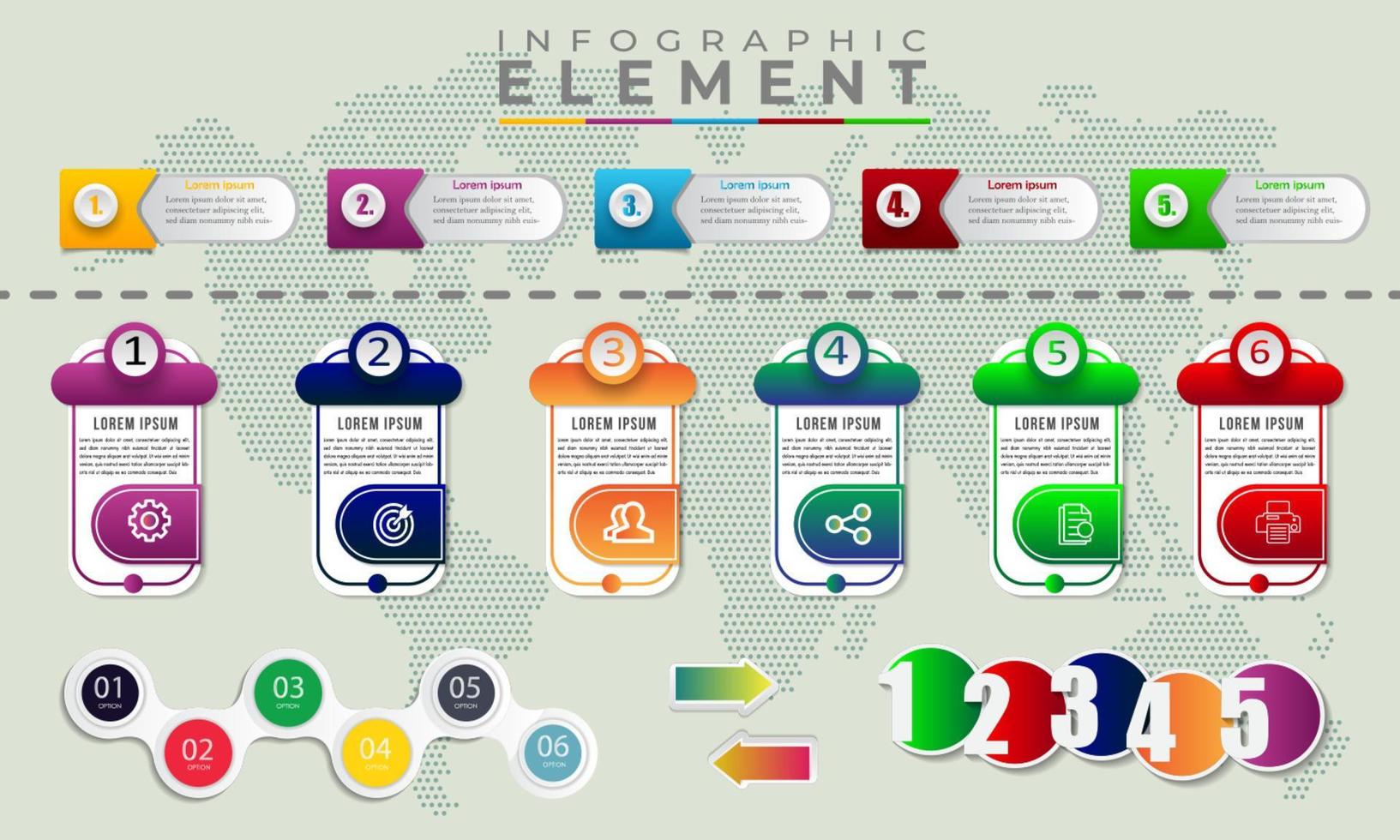 gradient infographic element vektor