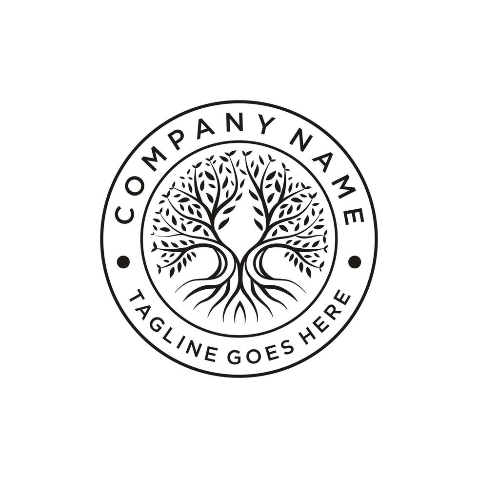 Stammbaum des Lebens Emblem Logo Design Vektor
