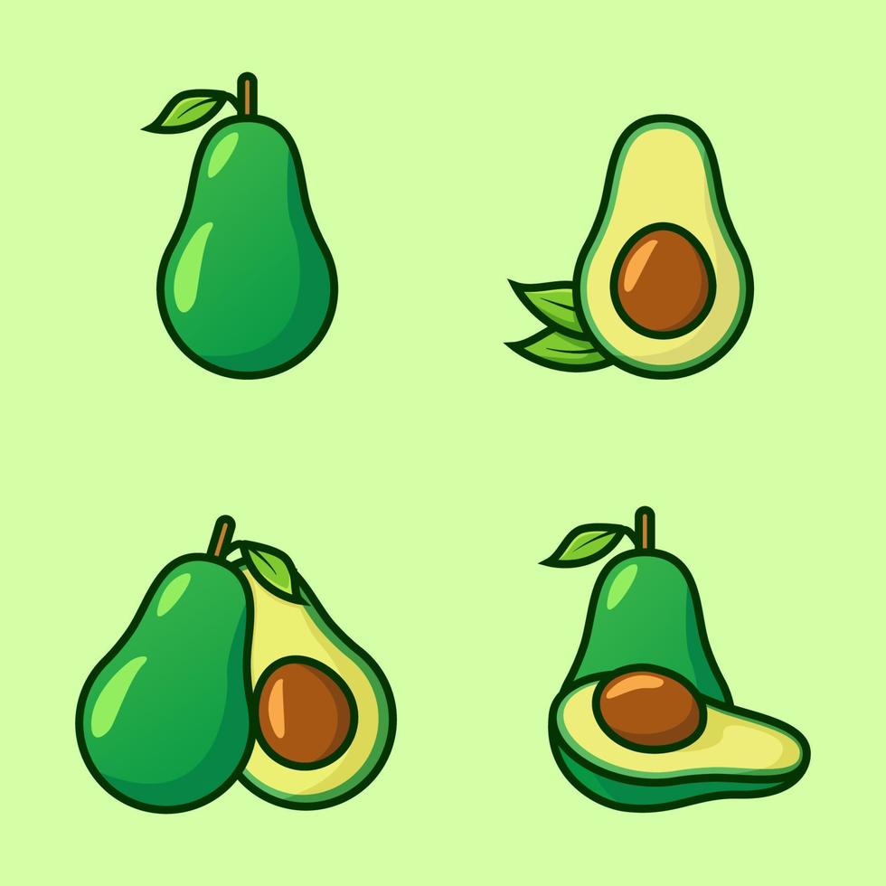 Avocado-Abbildung. geeignet für Dekoration, Aufkleber, Symbole und andere.rote Rollerillustration. geeignet für Dekoration, Aufkleber, Icons und andere. vektor