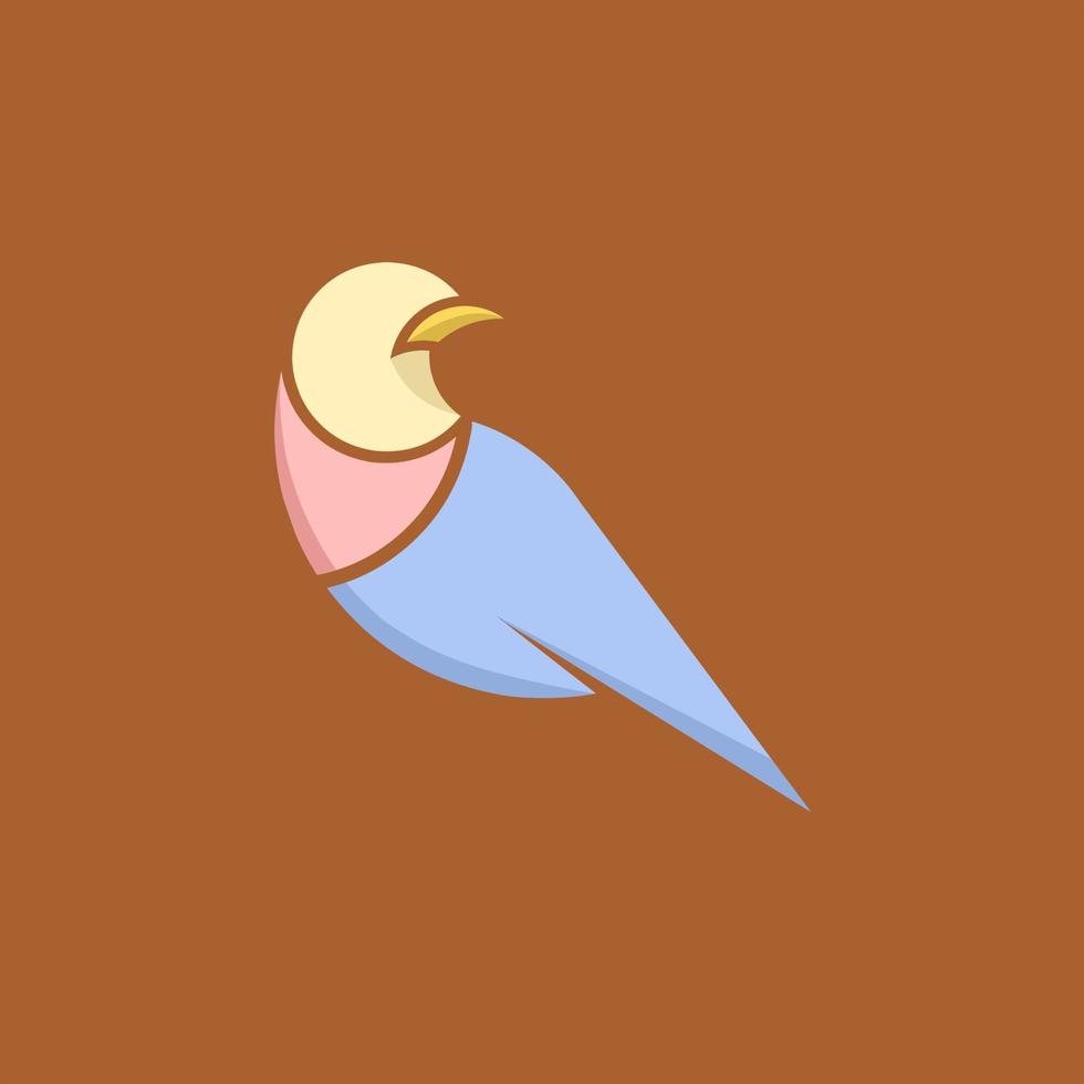 platt fågel logotyp vektor